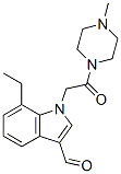593237-26-4,Piperazine, 1-[(7-ethyl-3-formyl-1H-indol-1-yl)acetyl]-4-methyl- (9CI)