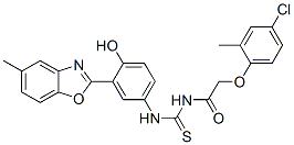 593238-41-6,Acetamide, 2-(4-chloro-2-methylphenoxy)-N-[[[4-hydroxy-3-(5-methyl-2-benzoxazolyl)phenyl]amino]thioxomethyl]- (9CI)