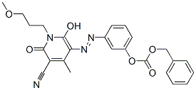 59572-08-6,benzyl 3-[[5-cyano-1,6-dihydro-2-hydroxy-1-(3-methoxypropyl)-4-methyl-6-oxo-3-pyridyl]azo]phenyl carbonate