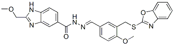 596836-16-7,1H-Benzimidazole-5-carboxylicacid,2-(methoxymethyl)-,[[3-[(2-benzoxazolylthio)methyl]-4-methoxyphenyl]methylene]hydrazide(9CI)