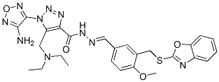 596840-41-4,1H-1,2,3-Triazole-4-carboxylicacid,1-(4-amino-1,2,5-oxadiazol-3-yl)-5-[(diethylamino)methyl]-,[[3-[(2-benzoxazolylthio)methyl]-4-methoxyphenyl]methylene]hydrazide(9CI)