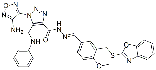 596844-17-6,1H-1,2,3-Triazole-4-carboxylicacid,1-(4-amino-1,2,5-oxadiazol-3-yl)-5-[(phenylamino)methyl]-,[[3-[(2-benzoxazolylthio)methyl]-4-methoxyphenyl]methylene]hydrazide(9CI)