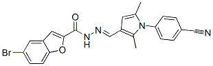 597544-92-8,2-Benzofurancarboxylicacid,5-bromo-,[[1-(4-cyanophenyl)-2,5-dimethyl-1H-pyrrol-3-yl]methylene]hydrazide(9CI)