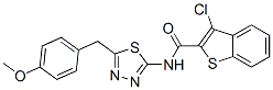 600122-37-0,Benzo[b]thiophene-2-carboxamide, 3-chloro-N-[5-[(4-methoxyphenyl)methyl]-1,3,4-thiadiazol-2-yl]- (9CI)