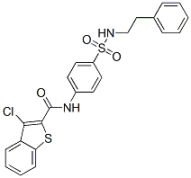 600122-48-3,Benzo[b]thiophene-2-carboxamide, 3-chloro-N-[4-[[(2-phenylethyl)amino]sulfonyl]phenyl]- (9CI)