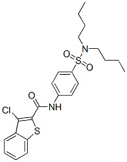 600122-50-7,Benzo[b]thiophene-2-carboxamide, 3-chloro-N-[4-[(dibutylamino)sulfonyl]phenyl]- (9CI)