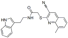 602264-07-3,Acetamide, 2-[(3-cyano-8-methyl-2-quinolinyl)thio]-N-[2-(1H-indol-3-yl)ethyl]- (9CI)