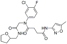 602322-11-2,Butanediamide, N-(3-chloro-4-fluorophenyl)-N'-(5-methyl-3-isoxazolyl)-N-[2-oxo-2-[[(tetrahydro-2-furanyl)methyl]amino]ethyl]- (9CI)