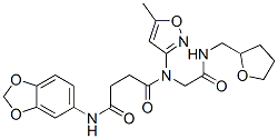 602322-40-7,Butanediamide, N-1,3-benzodioxol-5-yl-N-(5-methyl-3-isoxazolyl)-N-[2-oxo-2-[[(tetrahydro-2-furanyl)methyl]amino]ethyl]- (9CI)