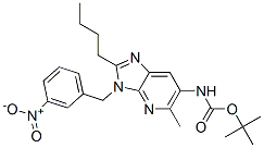 603081-74-9,Carbamic acid, [2-butyl-5-methyl-3-[(3-nitrophenyl)methyl]-3H-imidazo[4,5-b]pyridin-6-yl]-, 1,1-dimethylethyl ester (9CI)