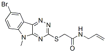 603947-02-0,Acetamide, 2-[(8-bromo-5-methyl-5H-1,2,4-triazino[5,6-b]indol-3-yl)thio]-N-2-propenyl- (9CI)