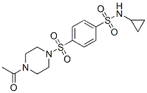 604761-87-7,Piperazine, 1-acetyl-4-[[4-[(cyclopropylamino)sulfonyl]phenyl]sulfonyl]- (9CI)