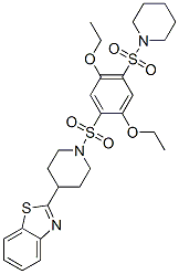 606083-05-0,Piperidine, 4-(2-benzothiazolyl)-1-[[2,5-diethoxy-4-(1-piperidinylsulfonyl)phenyl]sulfonyl]- (9CI)