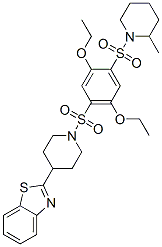 606083-07-2,Piperidine, 1-[[4-[[4-(2-benzothiazolyl)-1-piperidinyl]sulfonyl]-2,5-diethoxyphenyl]sulfonyl]-2-methyl- (9CI)