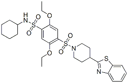 606083-14-1,Benzenesulfonamide, 4-[[4-(2-benzothiazolyl)-1-piperidinyl]sulfonyl]-N-cyclohexyl-2,5-diethoxy- (9CI)