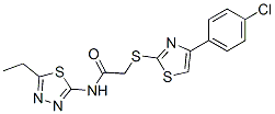 606089-16-1,Acetamide, 2-[[4-(4-chlorophenyl)-2-thiazolyl]thio]-N-(5-ethyl-1,3,4-thiadiazol-2-yl)- (9CI)