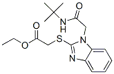 606091-65-0,Acetic acid, [[1-[2-[(1,1-dimethylethyl)amino]-2-oxoethyl]-1H-benzimidazol-2-yl]thio]-, ethyl ester (9CI)