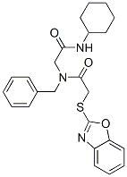 606098-41-3,Acetamide, 2-(2-benzoxazolylthio)-N-[2-(cyclohexylamino)-2-oxoethyl]-N-(phenylmethyl)- (9CI)