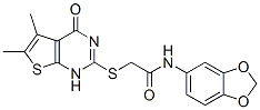 606108-03-6,Acetamide, N-1,3-benzodioxol-5-yl-2-[(1,4-dihydro-5,6-dimethyl-4-oxothieno[2,3-d]pyrimidin-2-yl)thio]- (9CI)