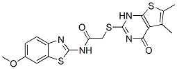 606108-40-1,Acetamide, 2-[(1,4-dihydro-5,6-dimethyl-4-oxothieno[2,3-d]pyrimidin-2-yl)thio]-N-(6-methoxy-2-benzothiazolyl)- (9CI)