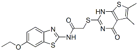 606108-42-3,Acetamide, 2-[(1,4-dihydro-5,6-dimethyl-4-oxothieno[2,3-d]pyrimidin-2-yl)thio]-N-(6-ethoxy-2-benzothiazolyl)- (9CI)