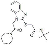 606109-82-4,Acetamide, N-(1,1-dimethylethyl)-2-[[1-[2-oxo-2-(1-piperidinyl)ethyl]-1H-benzimidazol-2-yl]thio]- (9CI)