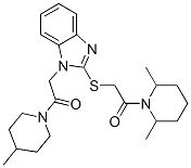 606110-11-6,Piperidine, 2,6-dimethyl-1-[[[1-[2-(4-methyl-1-piperidinyl)-2-oxoethyl]-1H-benzimidazol-2-yl]thio]acetyl]- (9CI)