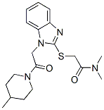 606110-23-0,Acetamide, N,N-dimethyl-2-[[1-[2-(4-methyl-1-piperidinyl)-2-oxoethyl]-1H-benzimidazol-2-yl]thio]- (9CI)