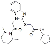 606110-29-6,Acetamide, N-cyclopentyl-2-[[1-[2-(2,6-dimethyl-1-piperidinyl)-2-oxoethyl]-1H-benzimidazol-2-yl]thio]- (9CI)