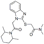 606110-51-4,Acetamide, 2-[[1-[2-(2,6-dimethyl-1-piperidinyl)-2-oxoethyl]-1H-benzimidazol-2-yl]thio]-N,N-dimethyl- (9CI)
