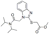 606111-06-2,Acetic acid, [[1-[2-[bis(1-methylethyl)amino]-2-oxoethyl]-1H-benzimidazol-2-yl]thio]-, methyl ester (9CI)