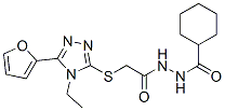 606111-53-9,Cyclohexanecarboxylic acid, 2-[[[4-ethyl-5-(2-furanyl)-4H-1,2,4-triazol-3-yl]thio]acetyl]hydrazide (9CI)