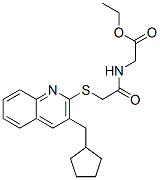 606113-92-2,Glycine, N-[[[3-(cyclopentylmethyl)-2-quinolinyl]thio]acetyl]-, ethyl ester (9CI)