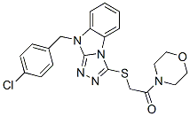 606121-00-0,Morpholine, 4-[[[9-[(4-chlorophenyl)methyl]-9H-1,2,4-triazolo[4,3-a]benzimidazol-3-yl]thio]acetyl]- (9CI)