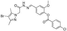 606486-83-3,1H-Pyrazole-1-aceticacid,4-bromo-3,5-dimethyl-,[[4-[(4-chlorobenzoyl)oxy]-3-methoxyphenyl]methylene]hydrazide(9CI)