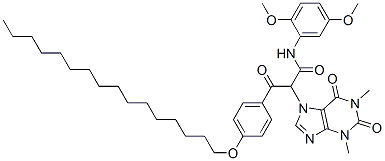 61526-72-5,N-(2,5-dimethoxyphenyl)-alpha-[4-(hexadecyloxy)benzoyl]-1,2,3,6-tetrahydro-1,3-dimethyl-2,6-dioxo-7H-purine-7-acetamide