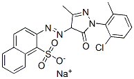 61556-43-2,sodium 2-[[1-(2-chloro-6-methylphenyl)-4,5-dihydro-3-methyl-5-oxo-1H-pyrazol-4-yl]azo]naphthalene-1-sulphonate