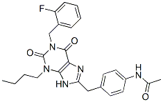 628279-07-2,ACETAMIDE, N-[4-[[3-BUTYL-1-[(2-FLUOROPHENYL)METHYL]-2,3,6,9-TETRAHYDRO-2,6-DIOXO-1H-PURIN-8-YL]METHYL]PHENYL]-