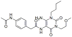 628279-21-0,Benzeneacetamide,  4-(acetylamino)-N-[6-amino-1-butyl-1,2,3,4-tetrahydro-3-(2-methoxyethyl)-2,4-dioxo-5-pyrimidinyl]-
