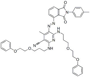 63281-04-9,5-[[2,3-dihydro-1,3-dioxo-2-(p-tolyl)-1H-isoindol-4-yl]azo]-4-methyl-2,6-bis[[3-(2-phenoxyethoxy)propyl]amino]nicotinonitrile