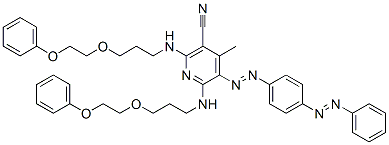 63281-05-0,4-methyl-2,6-bis[[3-(2-phenoxyethoxy)propyl]amino]-5-[[4-(phenylazo)phenyl]azo]nicotinonitrile
