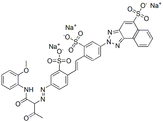 63543-86-2,trisodium 2-[4-[2-[4-[[1-[[(2-methoxyphenyl)amino]carbonyl]-2-oxopropyl]azo]-2-sulphonatophenyl]vinyl]-3-sulphonatophenyl]-2H-naphtho[1,2-d]triazole-5-sulphonate