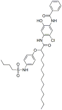 63573-38-6,N-[4-[[2-[4-[(butylsulphonyl)amino]phenoxy]-1-oxotetradecyl]amino]-5-chloro-2-hydroxyphenyl]benzamide