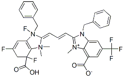 63815-74-7,2-(3-(1-(4-CARBOXY) BENZYL-3-METHYL-6-TRIFLUORO METHYL-2-BENZIMIDAZOLINYLIDENE) PROPENYL)-3-METHYL-1-(4-CARBOXY) BENZYL-6-TRIFLUOROMETHYL BENZIMIDAZOLIUM HYDROXIDE, INNER SALT