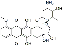 63950-05-0,10-[(4S,5S,6S)-4-amino-5-hydroxy-6-methyl-oxan-2-yl]oxy-8-(1,2-dihydro xyethyl)-6,8,11-trihydroxy-1-methoxy-9,10-dihydro-7H-tetracene-5,12-di one