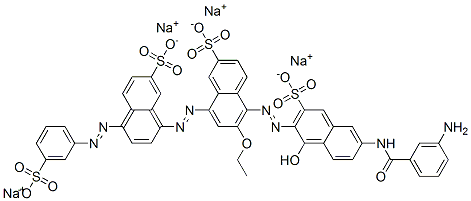 6428-19-9,tetrasodium 5-[[6-[(3-aminobenzoyl)amino]-1-hydroxy-3-sulphonato-2-naphthyl]azo]-6-ethoxy-8-[[7-sulphonato-4-[(3-sulphonatophenyl)azo]naphthyl]azo]naphthalene-2-sulphonate