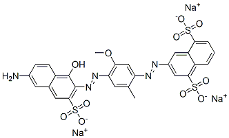 64346-35-6,trisodium 3-[[4-[(6-amino-1-hydroxy-3-sulphonato-2-naphthyl)azo]-5-methoxy-o-tolyl]azo]naphthalene-1,5-disulphonate