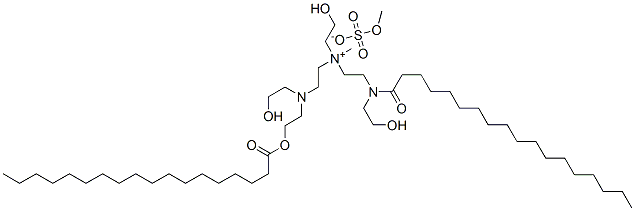 64346-67-4,(2-hydroxyethyl)[2-[(2-hydroxyethyl)(stearoyl)amino]ethyl]-[2-[(2-hydroxyethyl)[2-(stearoyloxy)ethyl]amino]ethyl]methylammonium methyl sulphate