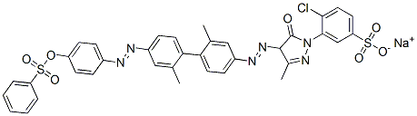 6470-39-9,sodium 4-chloro-3-[4-[[2,2'-dimethyl-4'-[[4-[(phenylsulphonyl)oxy]phenyl]azo][1,1'-biphenyl]-4-yl]azo]-4,5-dihydro-3-methyl-5-oxo-1H-pyrazol-1-yl]benzenesulphonate