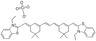 65767-27-3,3-ethyl-2-[[3-[3-[3-[(3-ethyl-3H-benzothiazol-2-ylidene)methyl]-5,5-dimethylcyclohex-2-en-1-ylidene]prop-1-enyl]-5,5-dimethylcyclohex-2-en-1-ylidene]methyl]benzothiazolium perchlorate